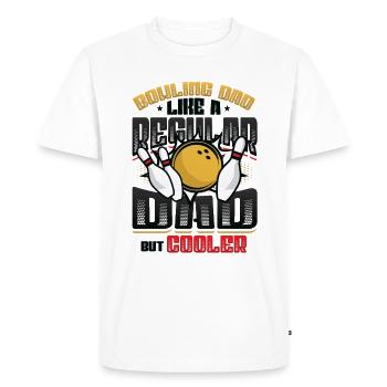 Papa bowling, comme un papa normal, mais plus cool - T-shirt Premium bio Homme - blanc - Devant - Nico (187cm)
