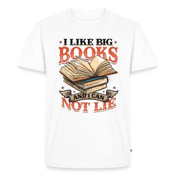 J’aime les gros livres et je ne peux pas mentir - T-shirt Premium bio Homme - blanc - Devant - Nico (187cm)