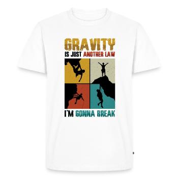 Bloc anti-gravité, escalade - T-shirt Premium bio Homme - blanc - Devant - Nico (187cm)