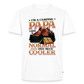 Camping Papa, feu de camp - T-shirt Premium bio Homme - blanc - Devant - Nico (187cm)