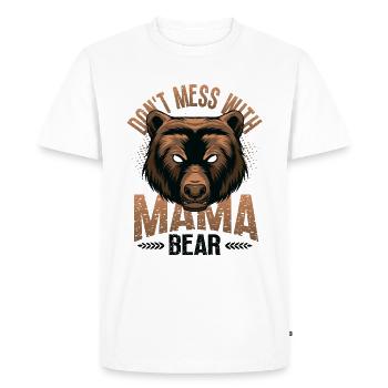 Ne plaisante pas avec Mama Bear - T-shirt Premium bio Homme - blanc - Devant - Nico (187cm)