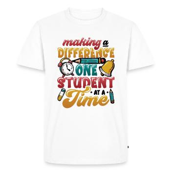 Faire la différence - T-shirt Premium bio Homme - blanc - Devant - Nico (187cm)