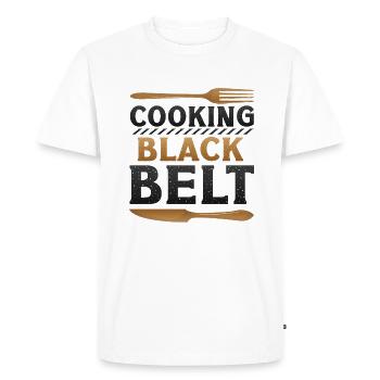 Cooking, Black Belt, Chef - Men's Premium Organic T-Shirt - white - Front - Nico (187cm)
