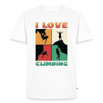 I love rock climbing, rock climbing - Men's Premium Organic T-Shirt - white - Front - Nico (187cm)