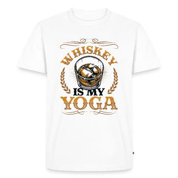 Le whisky est mon yoga, amateur de whisky - T-shirt Premium bio Homme - blanc - Devant - Nico (187cm)