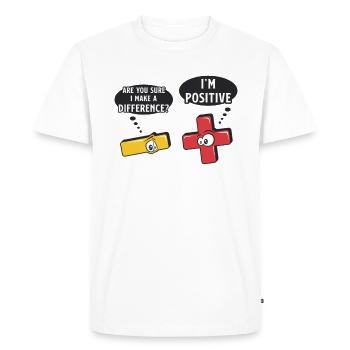 Minus and plus signs, math word game - Men's Premium Organic T-Shirt - white - Front - Nico (187cm)