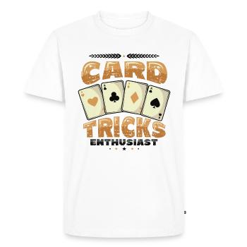 Trucs de cartes, Passionné, Tours de magie, Sorcier - T-shirt Premium bio Homme - blanc - Devant - Nico (187cm)