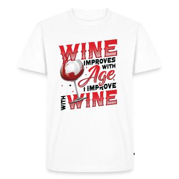 Wine gets better with age - Men's Premium Organic T-Shirt - white - Front - Nico (187cm)