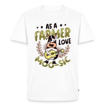 As a farmer, I love Moo-sic, Funny Farmer - Men's Premium Organic T-Shirt - white - Front - Nico (187cm)