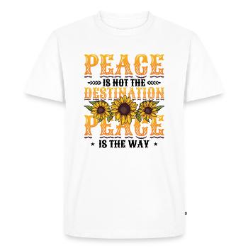 Peace is not the goal, peace is the way - Men's Premium Organic T-Shirt - white - Front - Nico (187cm)