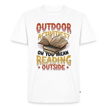 Activités de plein air Lecture de livres de plein air - T-shirt Premium bio Homme - blanc - Devant - Nico (187cm)