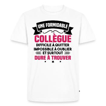 Une formidable collègue difficile - T-shirt Premium bio Homme - blanc - Devant - Nico (187cm)