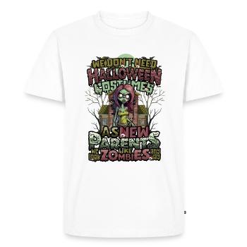 Pas de costume d’Halloween, juste Halloween pour les parents - T-shirt Premium bio Homme - blanc - Devant - Nico (187cm)
