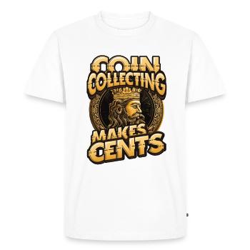 Coin Collecting Power Cents Numismatics Coin - Men's Premium Organic T-Shirt - white - Front - Nico (187cm)