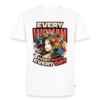 Chaque femme, chaque droit, chaque jour, les droits des femmes - T-shirt Premium bio Homme - blanc - Devant - Nico (187cm)