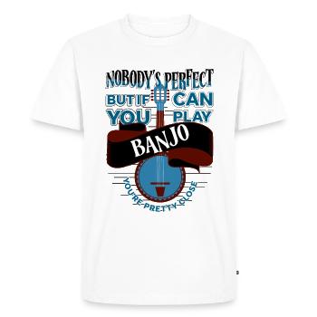 Joueur de banjo parfait, aime jouer du banjo - T-shirt Premium bio Homme - blanc - Devant - Nico (187cm)
