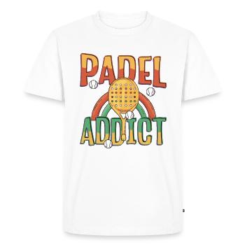 Accro au padel, Tennis de padel - T-shirt Premium bio Homme - blanc - Devant - Nico (187cm)