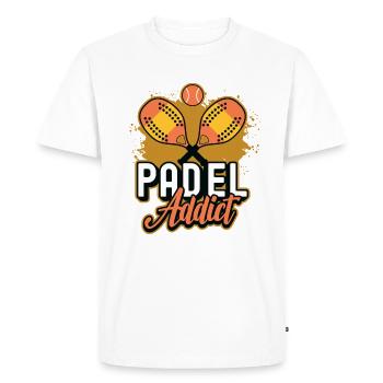 Accro au padel, Tennis de padel - T-shirt Premium bio Homme - blanc - Devant - Nico (187cm)