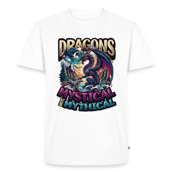 Dragon Lovers Dragons du monde fantastique - T-shirt Premium bio Homme - blanc - Devant - Nico (187cm)