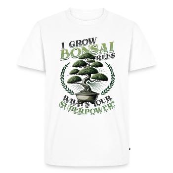 Growing Bonsai Trees Superpower Japanese Bonsai - Men's Premium Organic T-Shirt - white - Front - Nico (187cm)