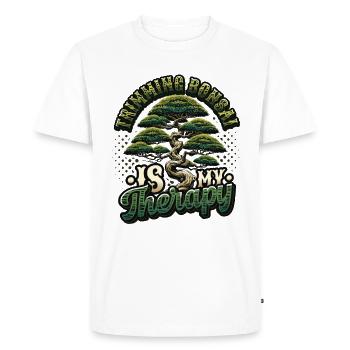 Trimming bonsai is my therapy bonsai - Men's Premium Organic T-Shirt - white - Front - Nico (187cm)