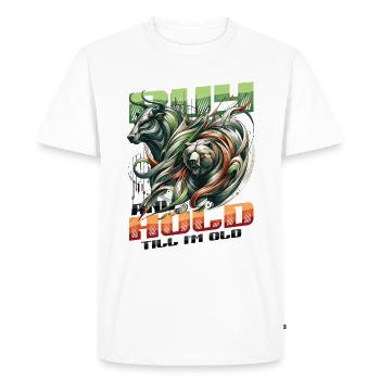 Financial Freedom Actions Investisseur Marché boursier - T-shirt Premium bio Homme - blanc - Devant - Nico (187cm)