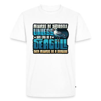 Toujours Être Une Mouette - Drôles de Mouettes - T-shirt Premium bio Homme - blanc - Devant - Nico (187cm)