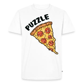 Pizza Pièce Puzzle Puzzle Puzzle Puzzles Puzzles - T-shirt Premium bio Homme - blanc - Devant - Nico (187cm)