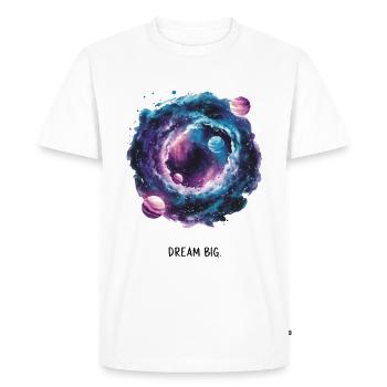 Galactic Dreams Think Big - Men's Premium Organic T-Shirt - white - Front - Nico (187cm)