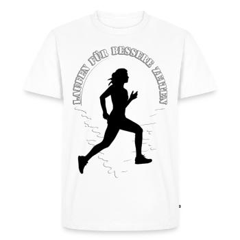 Running for Better Times - Woman - Runner - Men's Premium Organic T-Shirt - white - Front - Nico (187cm)