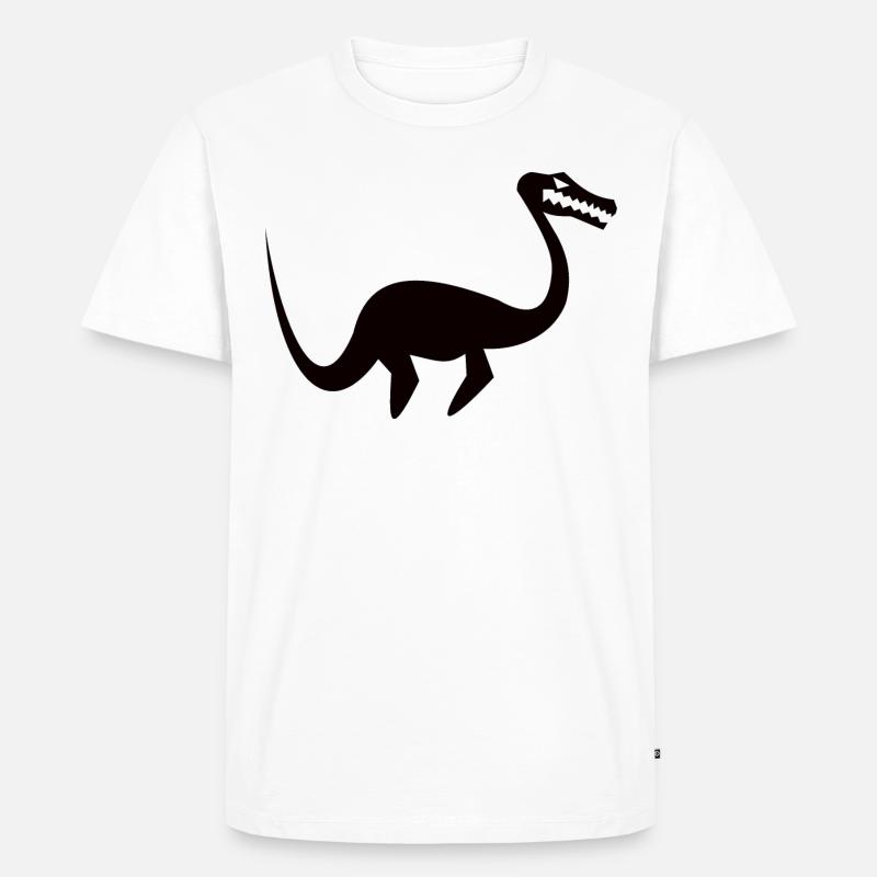 cooles Plesiosaurus-Silhouetten-Design - Männer Premium Bio T-Shirt - Weiß