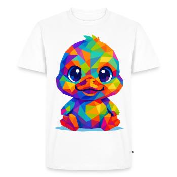 WPAP polygone style Kawaii animaux bébé canard poussin - T-shirt Premium bio Homme - blanc - Devant - Nico (187cm)