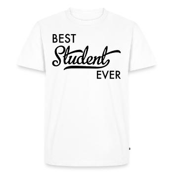 college student - Men's Premium Organic T-Shirt - white - Front - Nico (187cm)