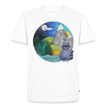 Paysage Raton laveur Outdoor Nature Lovers - T-shirt Premium bio Homme - blanc - Devant - Nico (187cm)