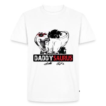 Papasaurus pour chaque papa à l'occasion de la fête des pères T-Rex - T-shirt Premium bio Homme - blanc - Devant - Nico (187cm)