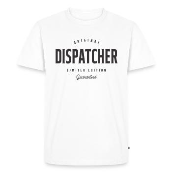 Répartiteur Drôle Titre du poste Profession Anniversaire - T-shirt Premium bio Homme - blanc - Devant - Nico (187cm)