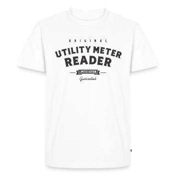Utility Meter Reader Funny Job Title Profession - Men's Premium Organic T-Shirt - white - Front - Nico (187cm)