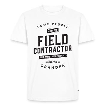 Field Contractor Funny Job Title - Men's Premium Organic T-Shirt - white - Front - Nico (187cm)