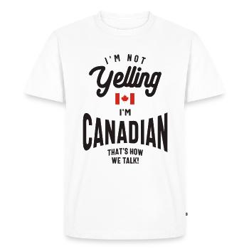 Je ne crie pas Je suis Canadian Funny Canadian Pride - T-shirt Premium bio Homme - blanc - Devant - Nico (187cm)