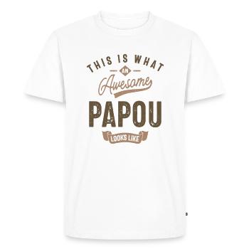 Voici à quoi ressemble un Papou génial - T-shirt Premium bio Homme - blanc - Devant - Nico (187cm)