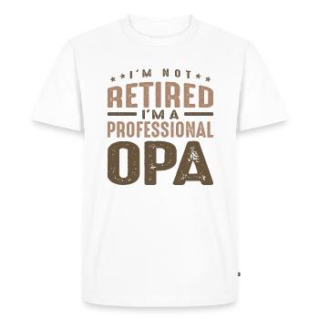 Je ne suis pas à la retraite Je suis un professionnel Opa - T-shirt Premium bio Homme - blanc - Devant - Nico (187cm)
