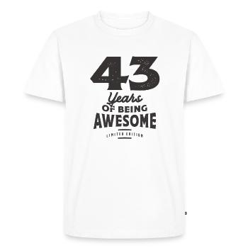 43 Years Of Being Awesome 43rd Birthday - Men's Premium Organic T-Shirt - white - Front - Nico (187cm)