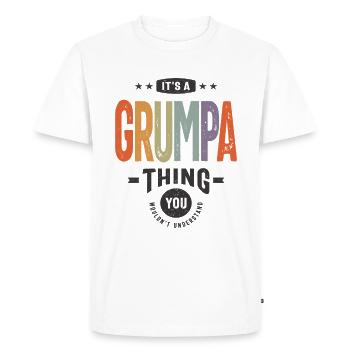 Mens It's a Grumpa Thing Funny Dad Grandpa - Men's Premium Organic T-Shirt - white - Front - Nico (187cm)