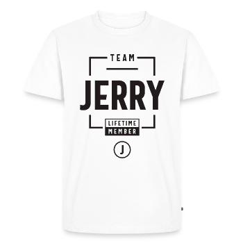 Team Jerry Lifetime Member - Men's Premium Organic T-Shirt - white - Front - Nico (187cm)