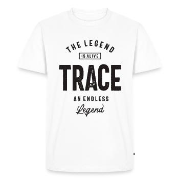 Nom personnalisé de la trace - T-shirt Premium bio Homme - blanc - Devant - Nico (187cm)