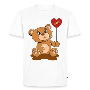 Cute Bear Cuddly Toy Hug Stuffed Animal Love - Men's Premium Organic T-Shirt - white - Front - Nico (187cm)
