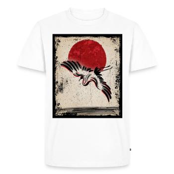 Grue Art Art Japonais Vintage Rétro - T-shirt Premium bio Homme - blanc - Devant - Nico (187cm)