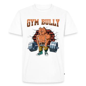 Pompes d’entraînement physique Bulldog Deadlift Fitnes - T-shirt Premium bio Homme - blanc - Devant - Nico (187cm)