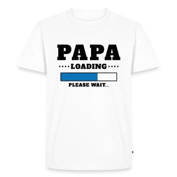 Chargement de Papa Veuillez patienter - T-shirt Premium bio Homme - blanc - Devant - Nico (187cm)