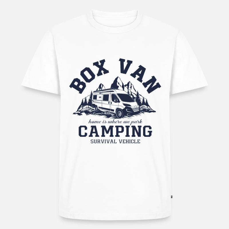 Box Van Camping - Männer Premium Bio T-Shirt - Weiß